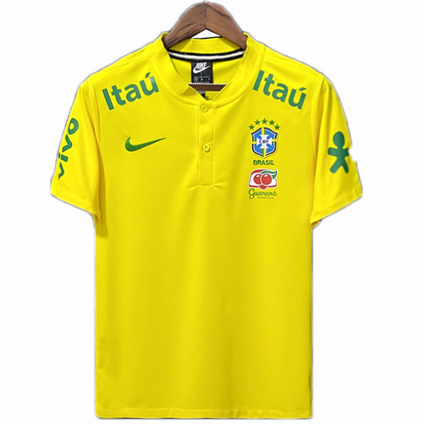 Brazil maglia da calcio da uomo gialla da calcio per allenamento pre-partita Brasile 2022-2023